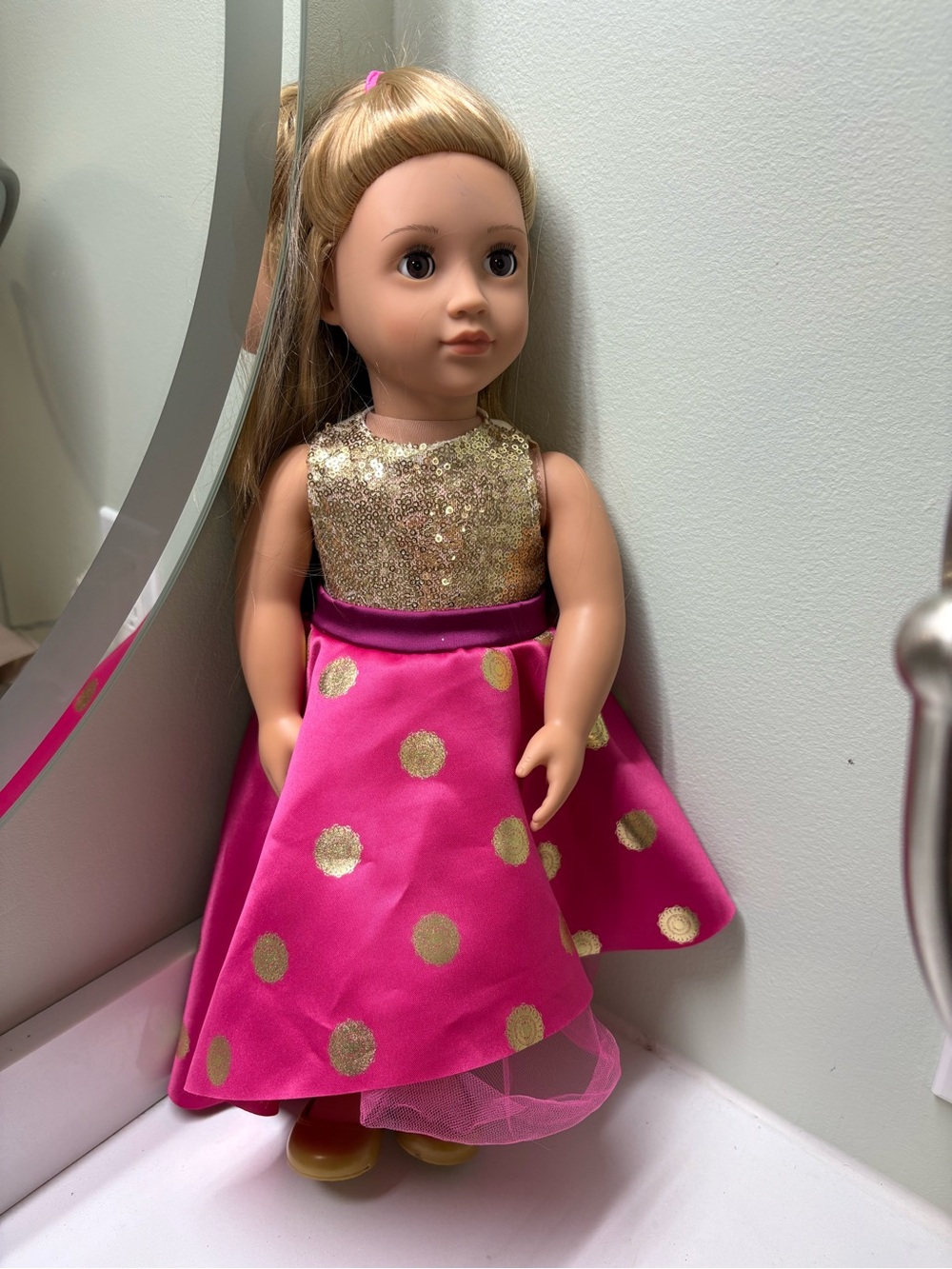 Our Generation Girl 18 Inch Doll Pink Gold Sequined Princess Sarah Royalcore